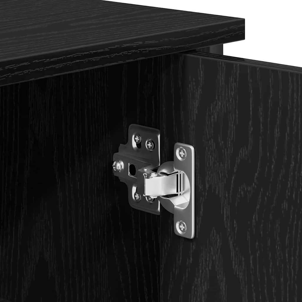 Sideboard Schwarz Eichen-Optik 100 x 35 x 75 cm