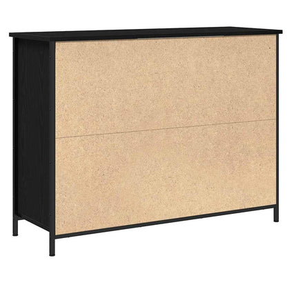 Sideboard Schwarz Eichen-Optik 100 x 35 x 75 cm