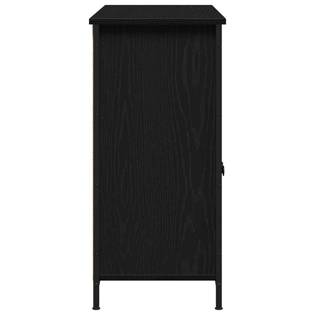 Sideboard Schwarz Eichen-Optik 100 x 35 x 75 cm