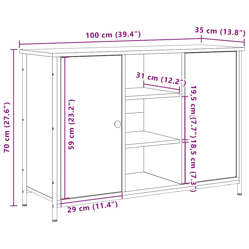 Sideboard Altholz 100 x 35 x 70 cm