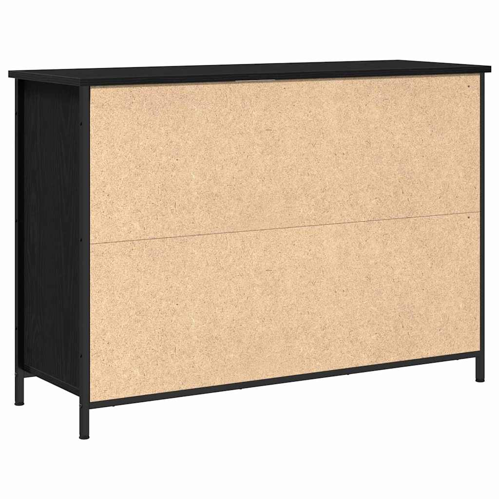 Sideboard Schwarz Eichen-Optik 100 x 35 x 70 cm