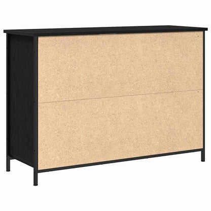 Sideboard Schwarz Eichen-Optik 100 x 35 x 70 cm