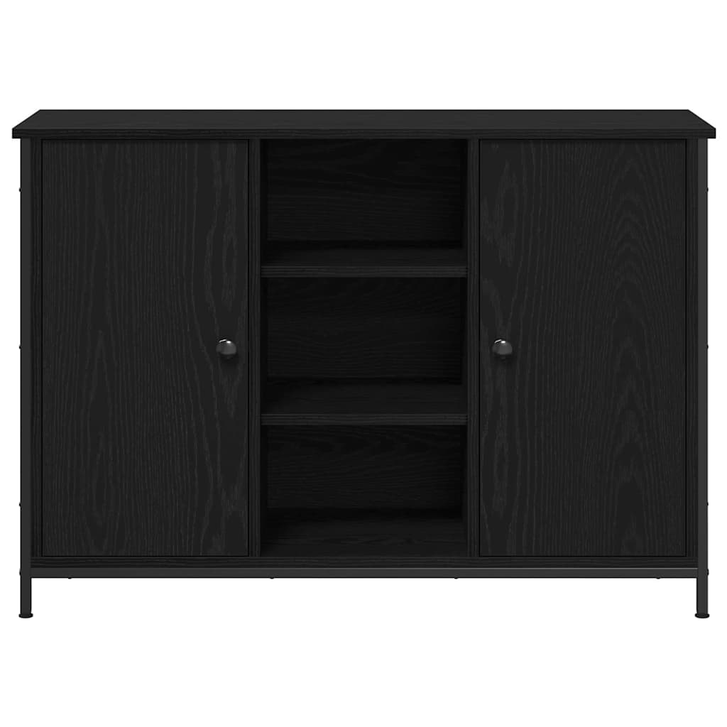 Sideboard Schwarz Eichen-Optik 100 x 35 x 70 cm