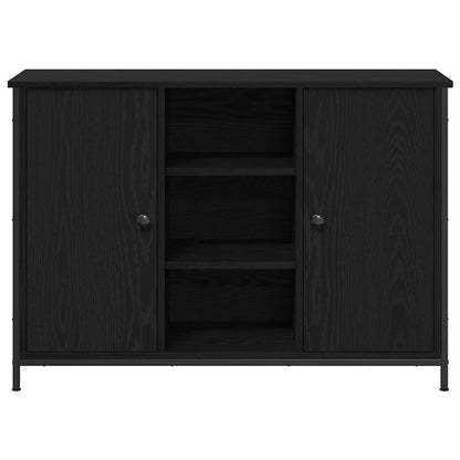 Sideboard Schwarz Eichen-Optik 100 x 35 x 70 cm