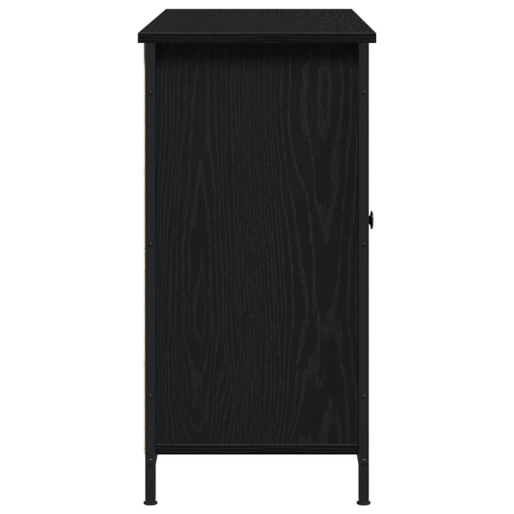 Sideboard Schwarz Eichen-Optik 100 x 35 x 70 cm