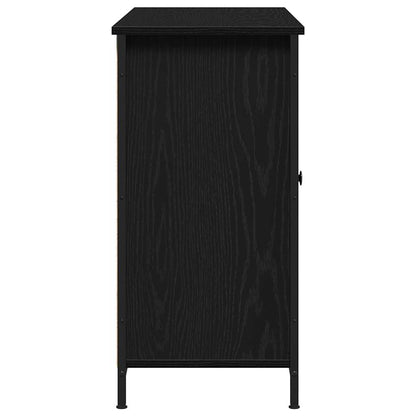 Sideboard Schwarz Eichen-Optik 100 x 35 x 70 cm
