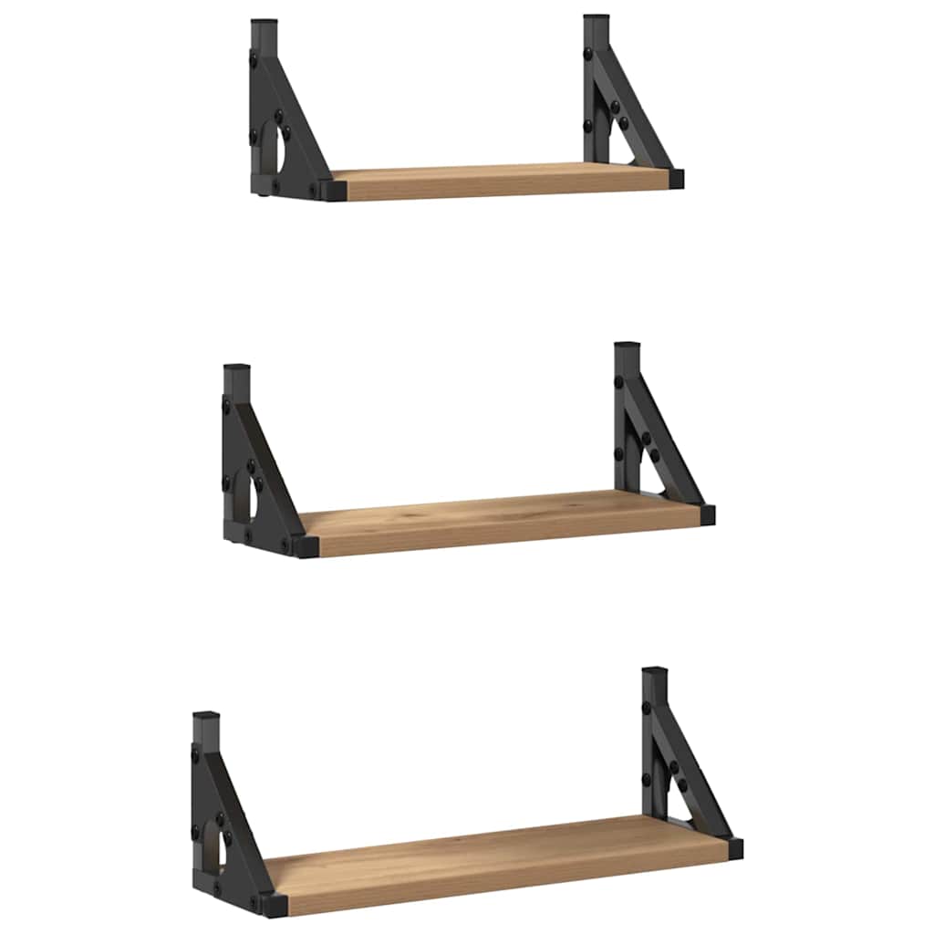 Wandregal-Set 3 pcs Artisan-Eiche 37 x 12 x 13 cm Holzwerkstoff