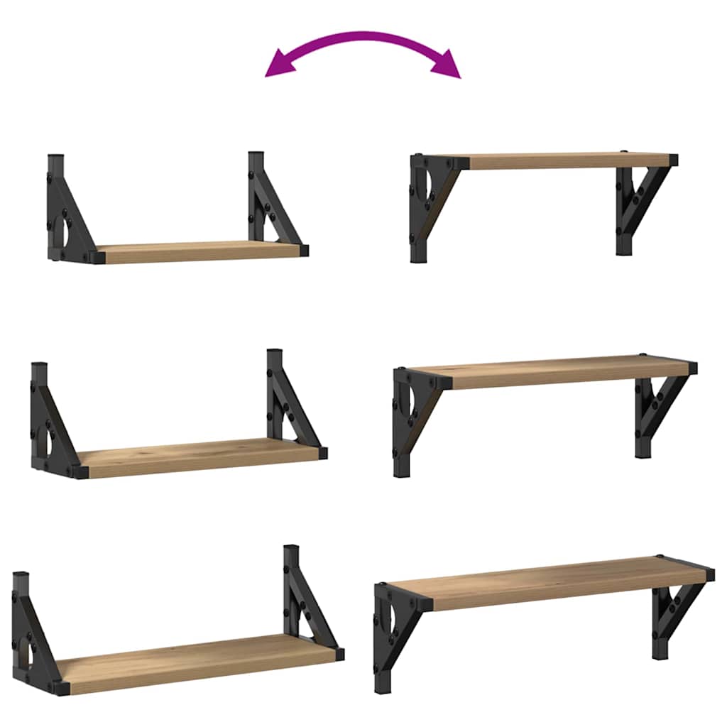 Wandregal-Set 3 pcs Artisan-Eiche 37 x 12 x 13 cm Holzwerkstoff