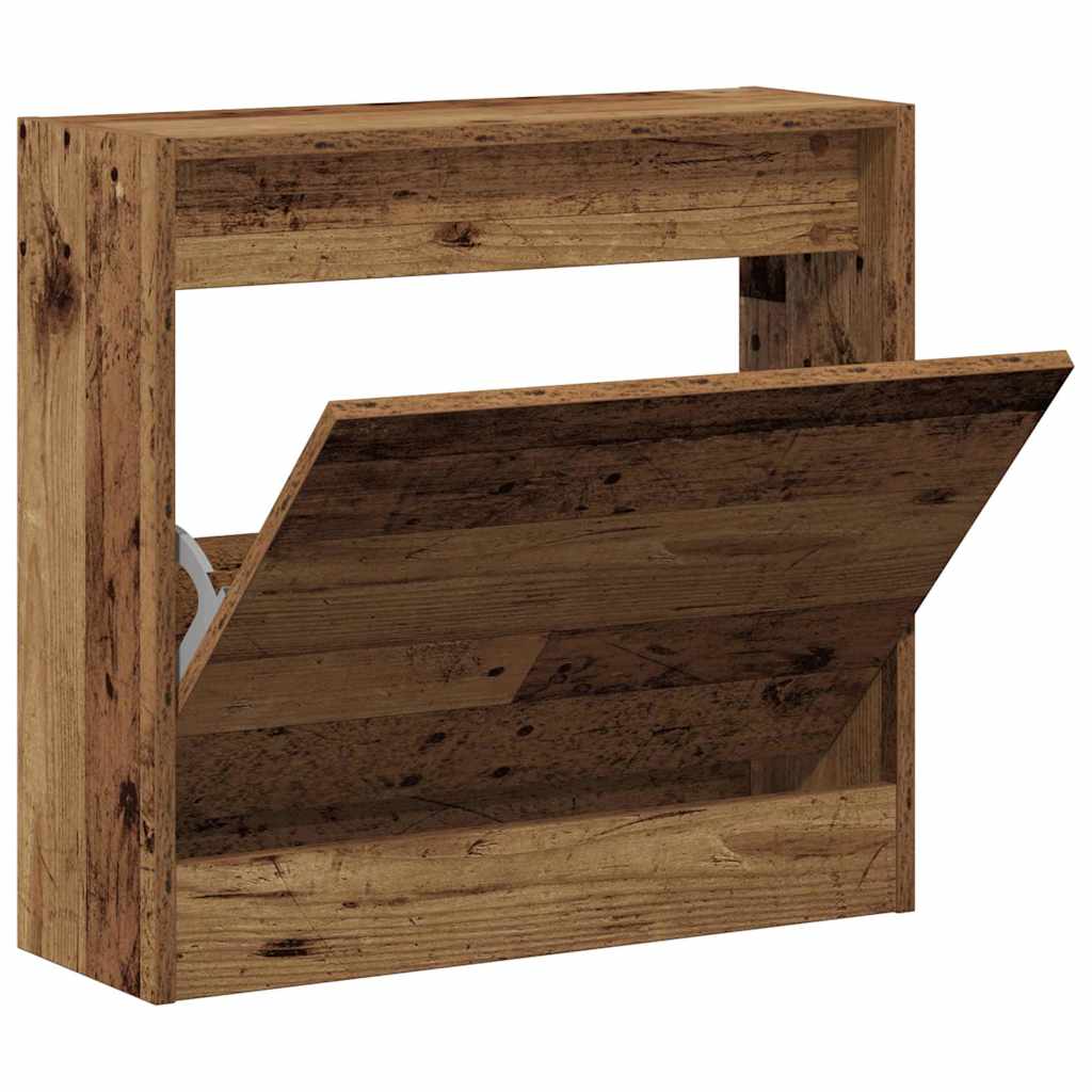 Schuhschrank mit Speicher Altholz 60 x 21 x 57 cm Holzwerkstoff