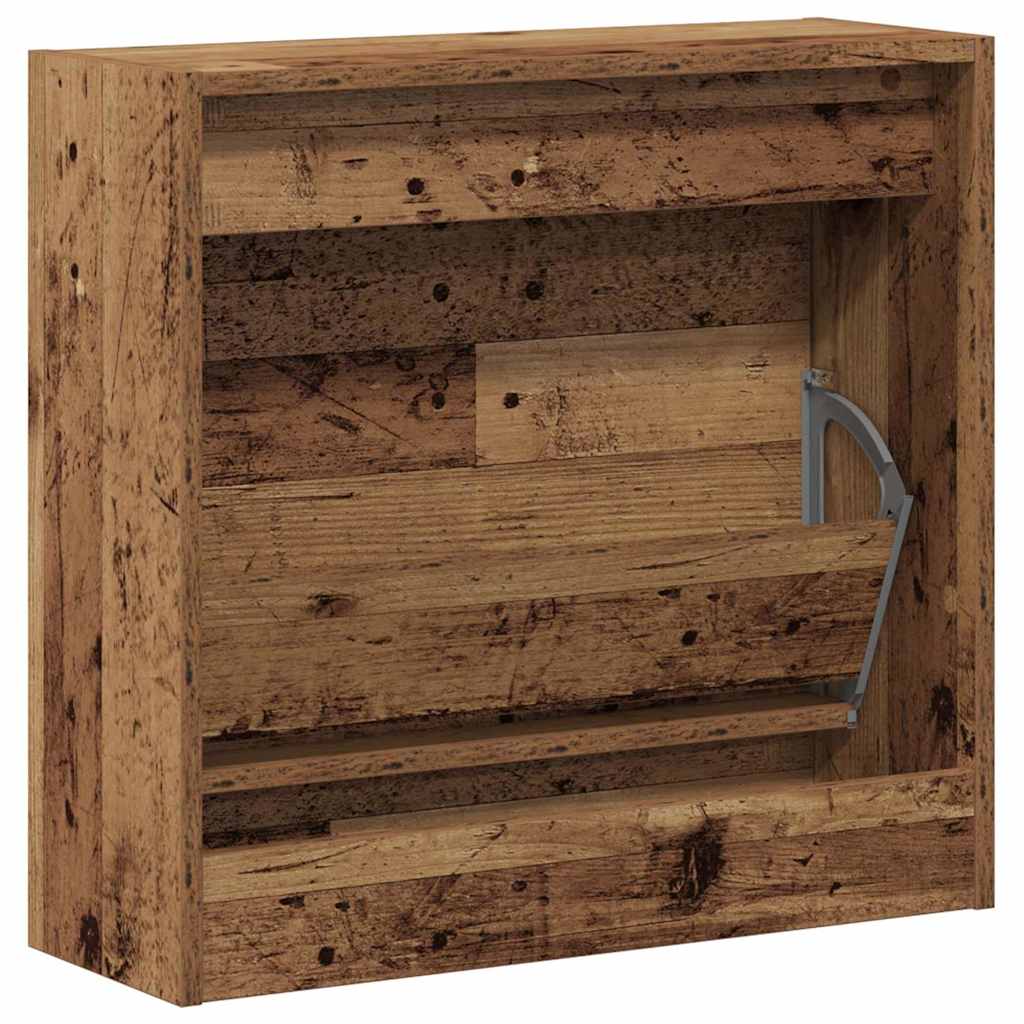 Schuhschrank mit Speicher Altholz 60 x 21 x 57 cm Holzwerkstoff