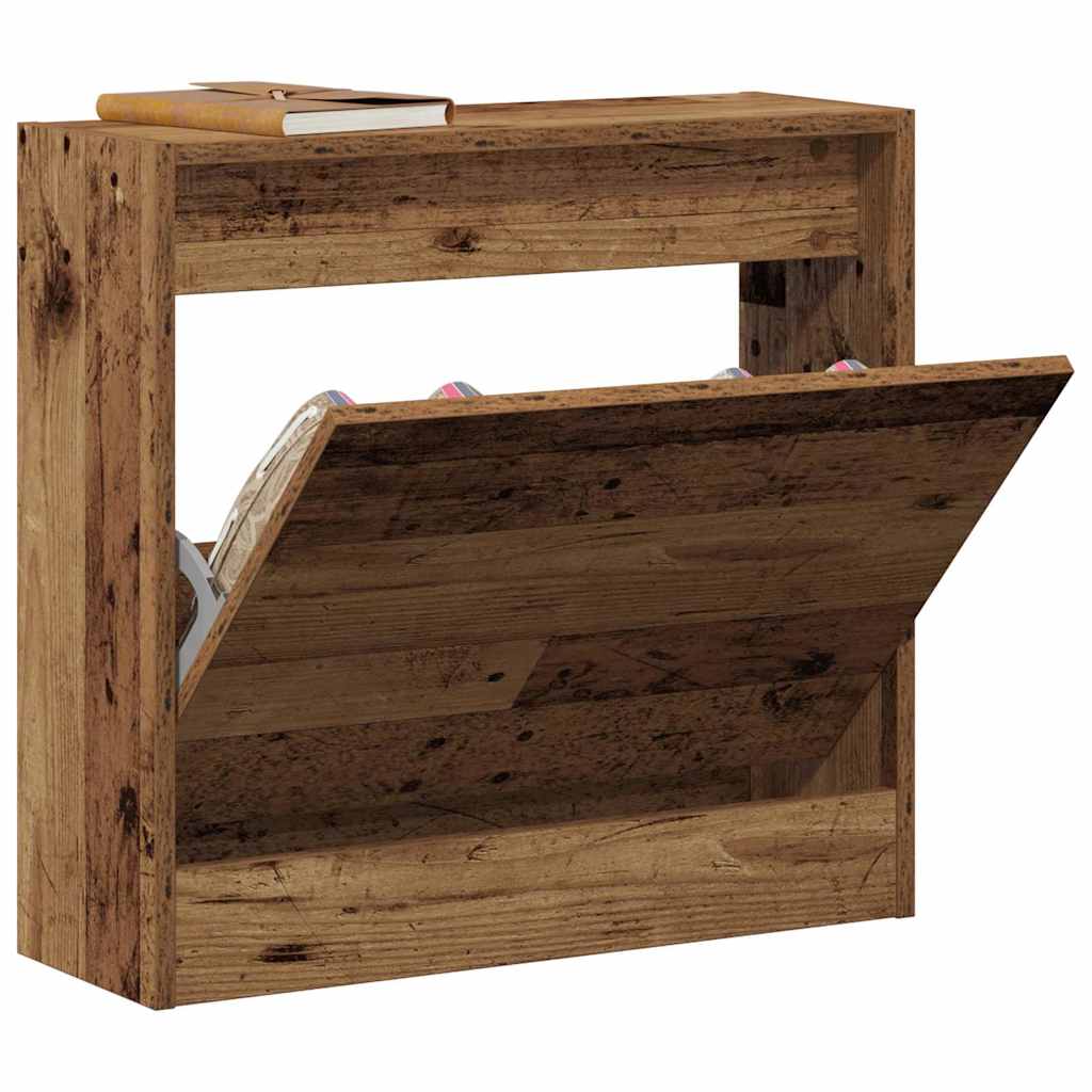 Schuhschrank mit Speicher Altholz 60 x 21 x 57 cm Holzwerkstoff