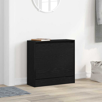 Schuhschrank 60 x 21 x 57 cm Holzwerkstoff Schwarz Eichen-Optik