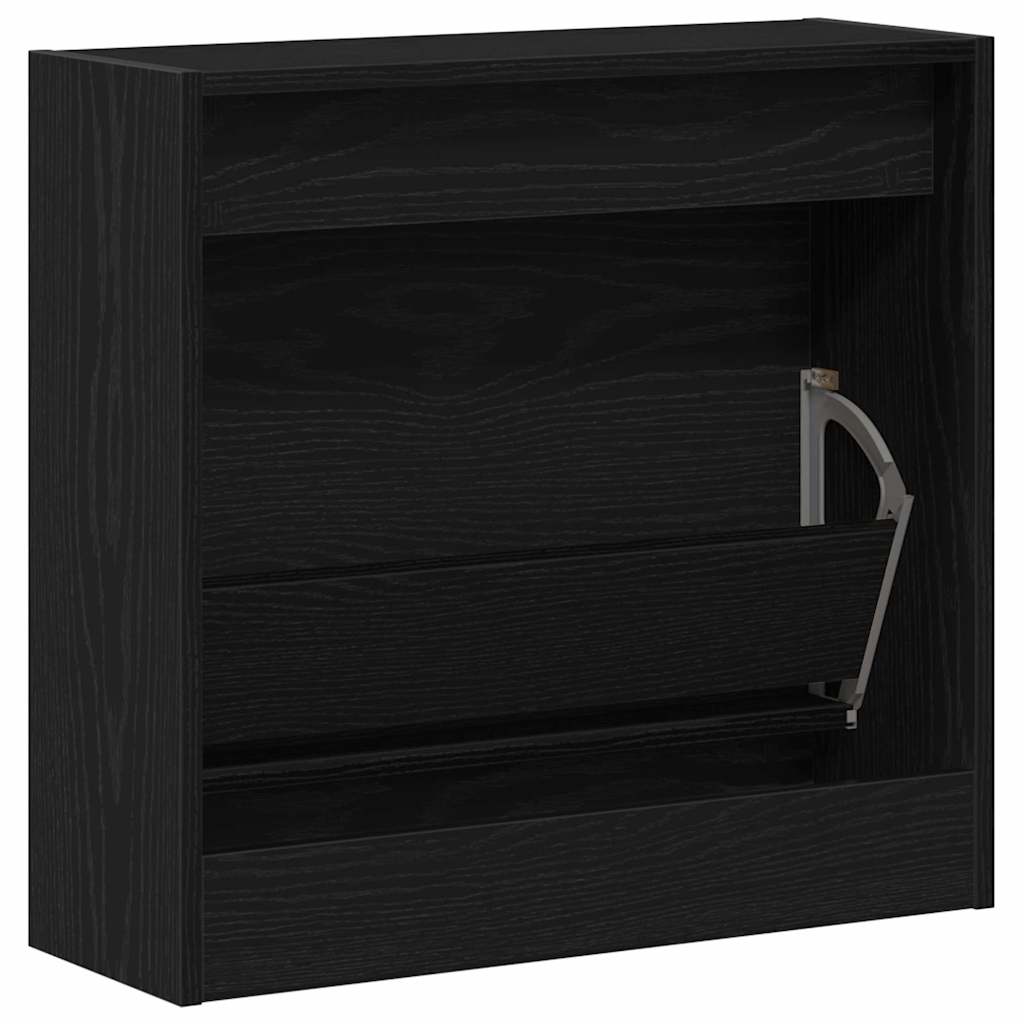 Schuhschrank Schwarz Eichen-Optik 60 x 21 x 57 cm Holzwerkstoff