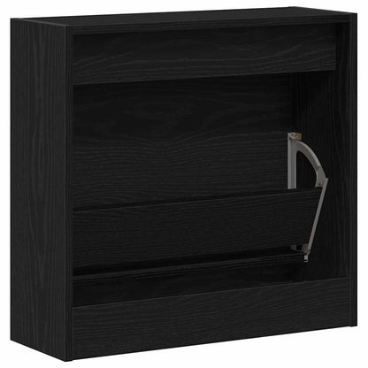 Schuhschrank 60 x 21 x 57 cm Holzwerkstoff Schwarz Eichen-Optik