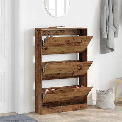 Schuhschrank 80 x 21 x 125,5 cm Holzwerkstoff Altholz
