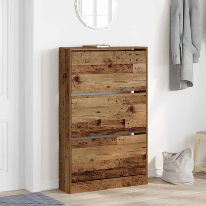 Schuhschrank 80 x 21 x 125,5 cm Holzwerkstoff Altholz