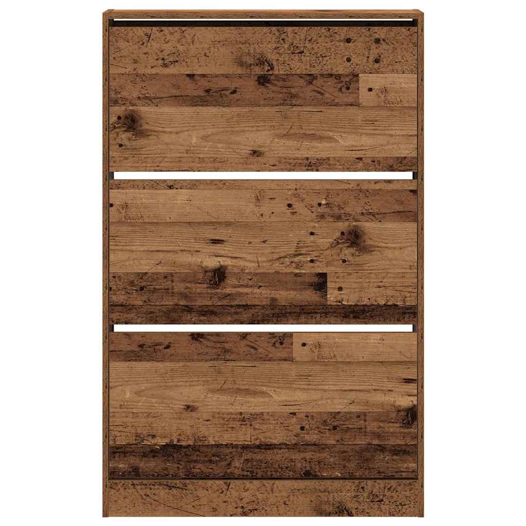 Schuhschrank 80 x 21 x 125,5 cm Holzwerkstoff Altholz