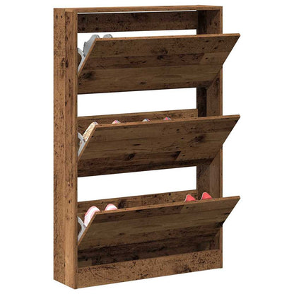 Schuhschrank 80 x 21 x 125,5 cm Holzwerkstoff Altholz