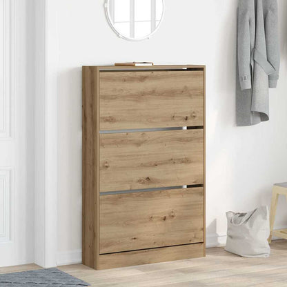 Schuhschrank 80 x 21 x 125,5 cm Holzwerkstoff Artisan-Eiche