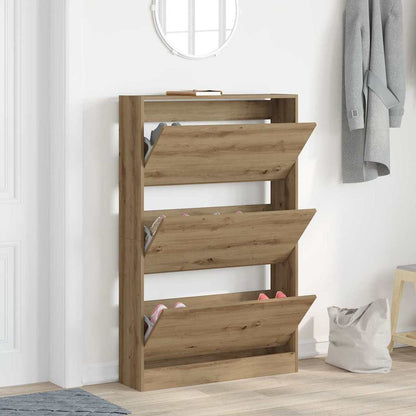 Schuhschrank 80 x 21 x 125,5 cm Holzwerkstoff Artisan-Eiche