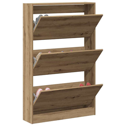 Schuhschrank 80 x 21 x 125,5 cm Holzwerkstoff Artisan-Eiche