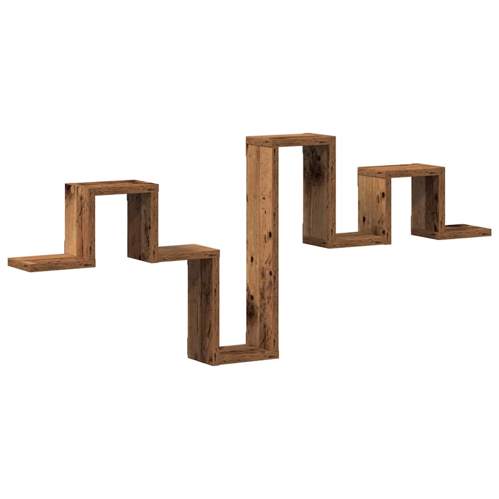Wandregal mit Regal Altholz 104.5 x 10 x 43 cm Holzwerkstoff