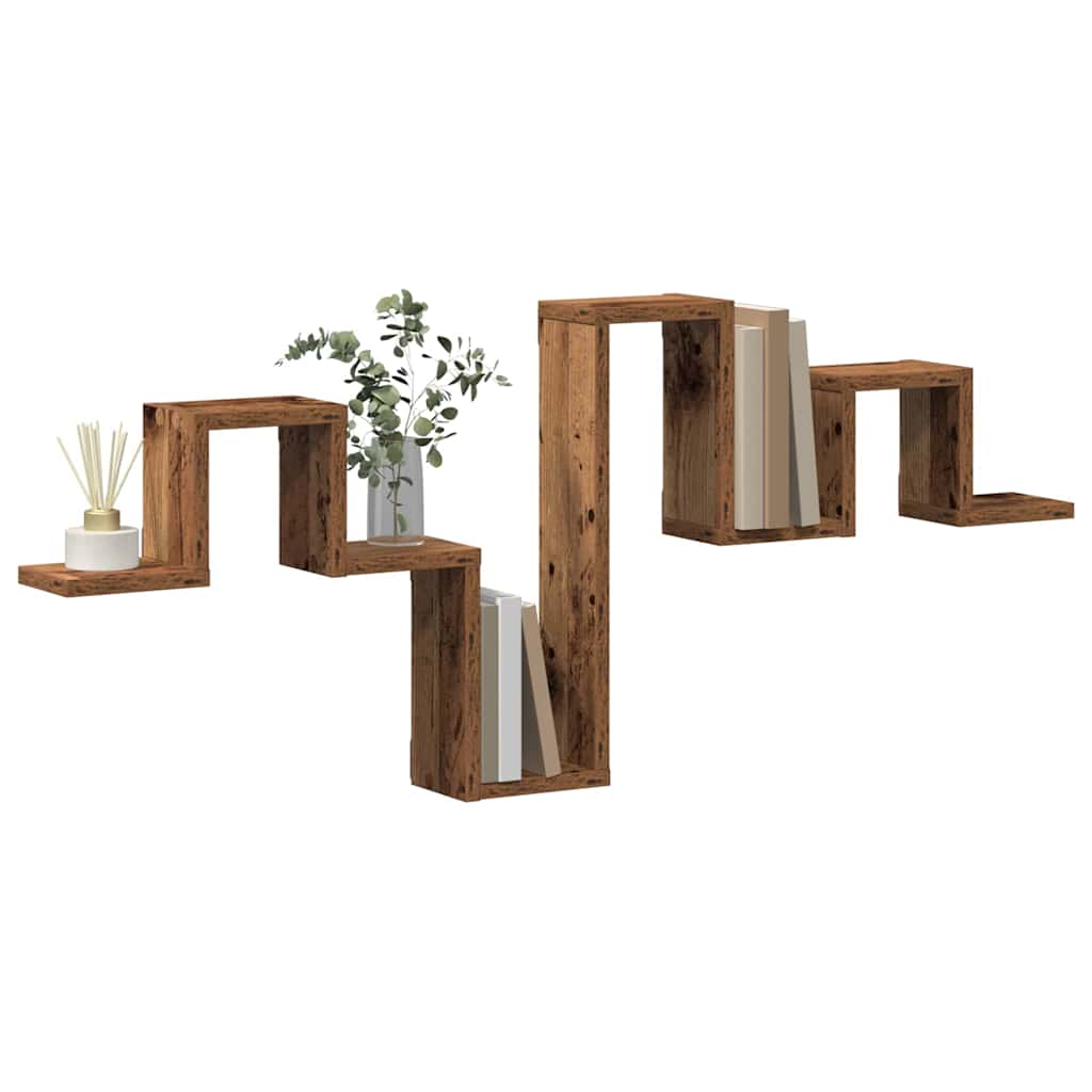 Wandregal mit Regal Altholz 104.5 x 10 x 43 cm Holzwerkstoff