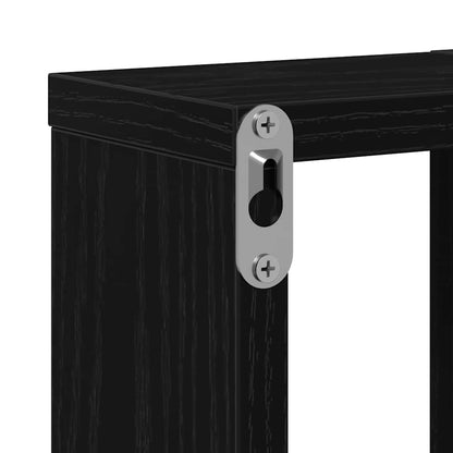 Wandregal Wandhalterung Schwarz Eichen-Optik 104,5 x 43 x 10 cm