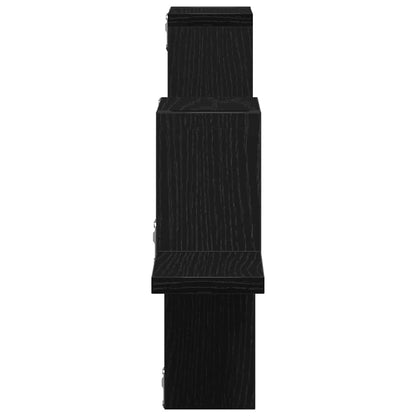 Wandregal Wandhalterung Schwarz Eichen-Optik 104,5 x 43 x 10 cm