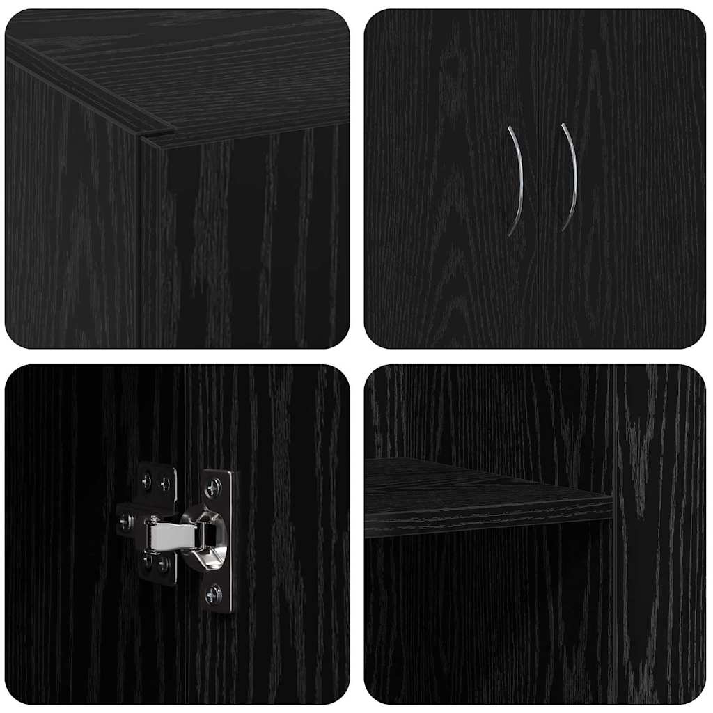 Büroschrank Schwarze Eiche 70 x 32 x 77.5 cm Holzwerkstoff