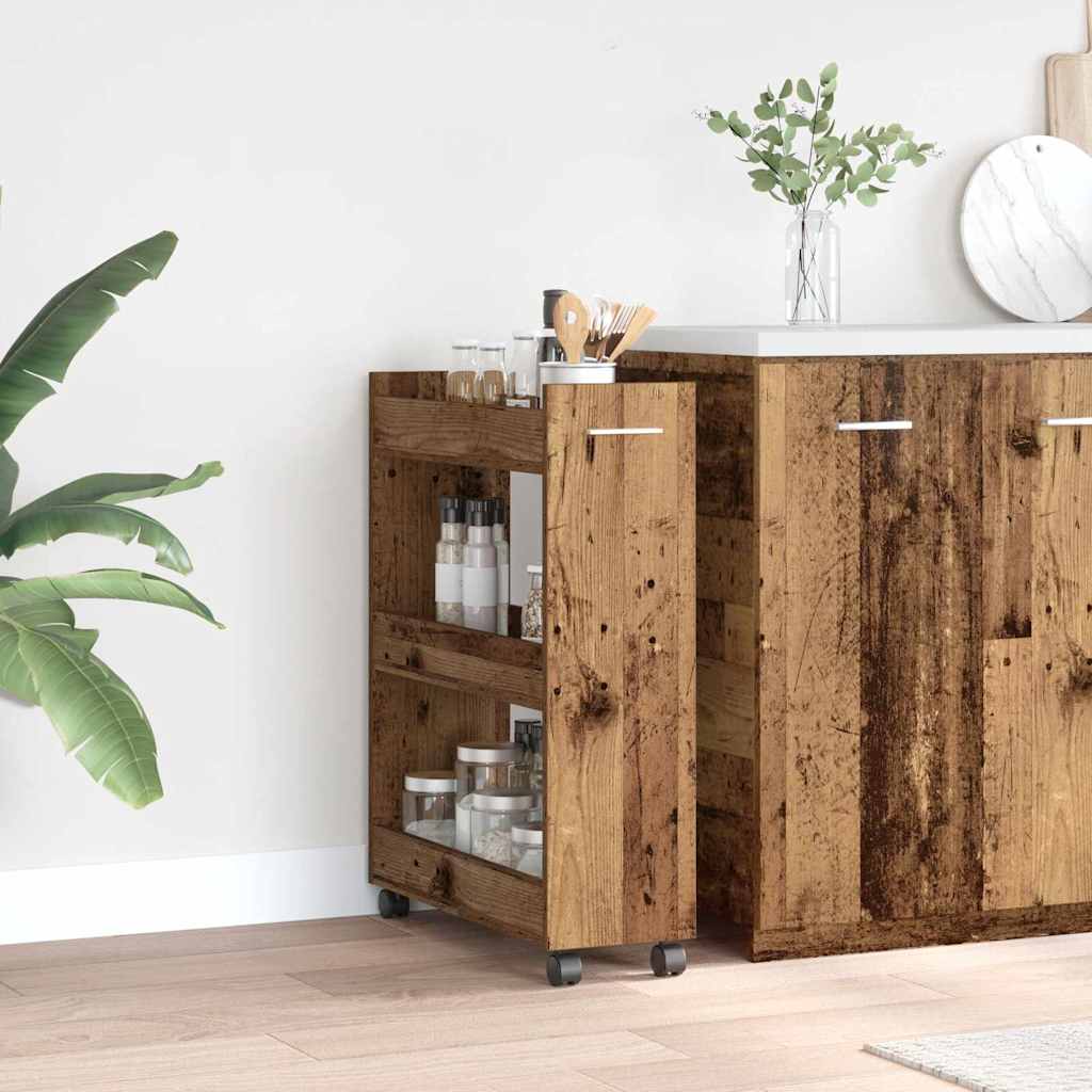 Schrank Mit Rad Altholz 60 x 22 x 79 cm
