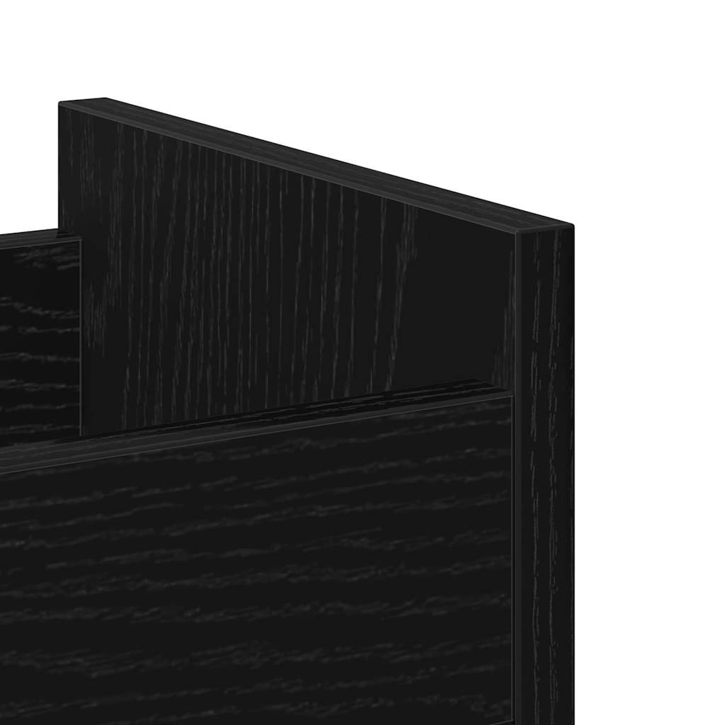 Schrank Mit Rad Schwarz Eichen-Optik 60 x 22 x 79 cm