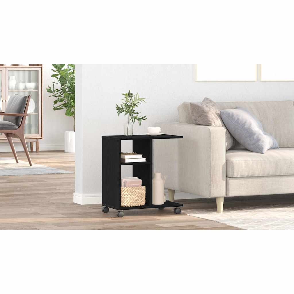Beistelltisch Schwarz Eichen-Optik 50 x 30 x 55 cm