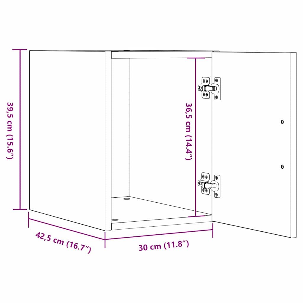 Wandschrank Altholz 30 x 42,5 x 39,5 cm Holzwerkstoff