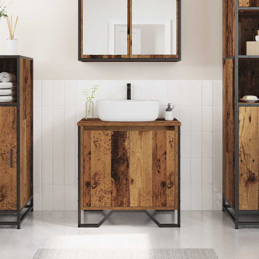 Waschtischschrank mit Tür Altholz 60 x 35 x 60 cm Holzwerkstoff