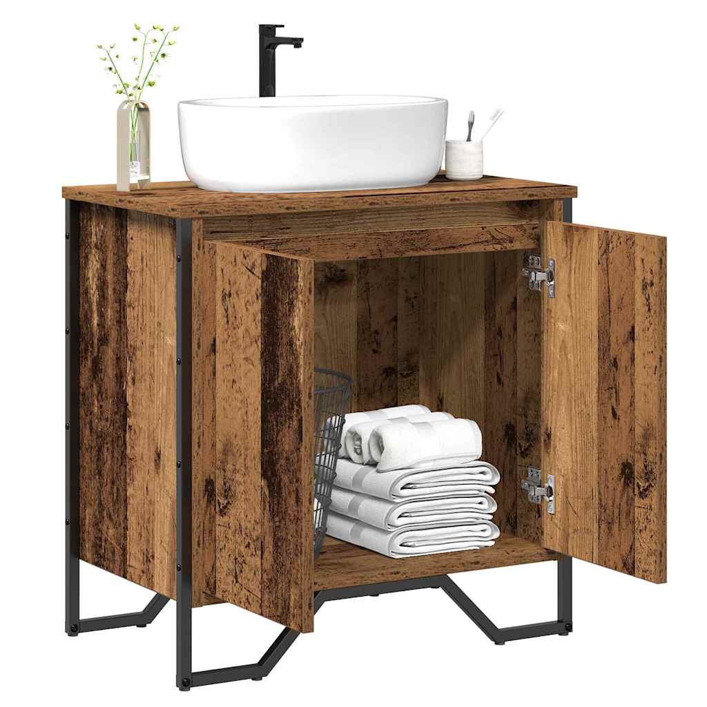 Waschtischschrank mit Tür Altholz 60 x 35 x 60 cm Holzwerkstoff