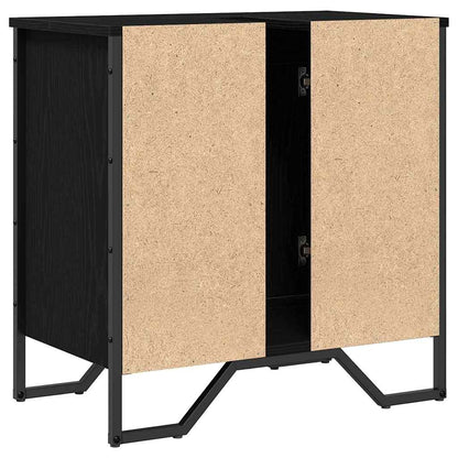 Waschbeckenschrank Schwarz Eichen-Optik 60 x 35 x 60 cm
