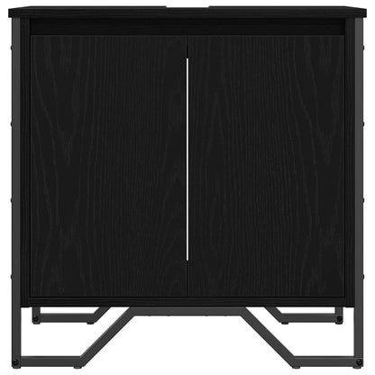 Waschbeckenschrank Schwarz Eichen-Optik 60 x 35 x 60 cm