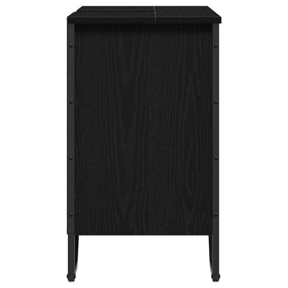 Waschbeckenschrank Schwarz Eichen-Optik 60 x 35 x 60 cm