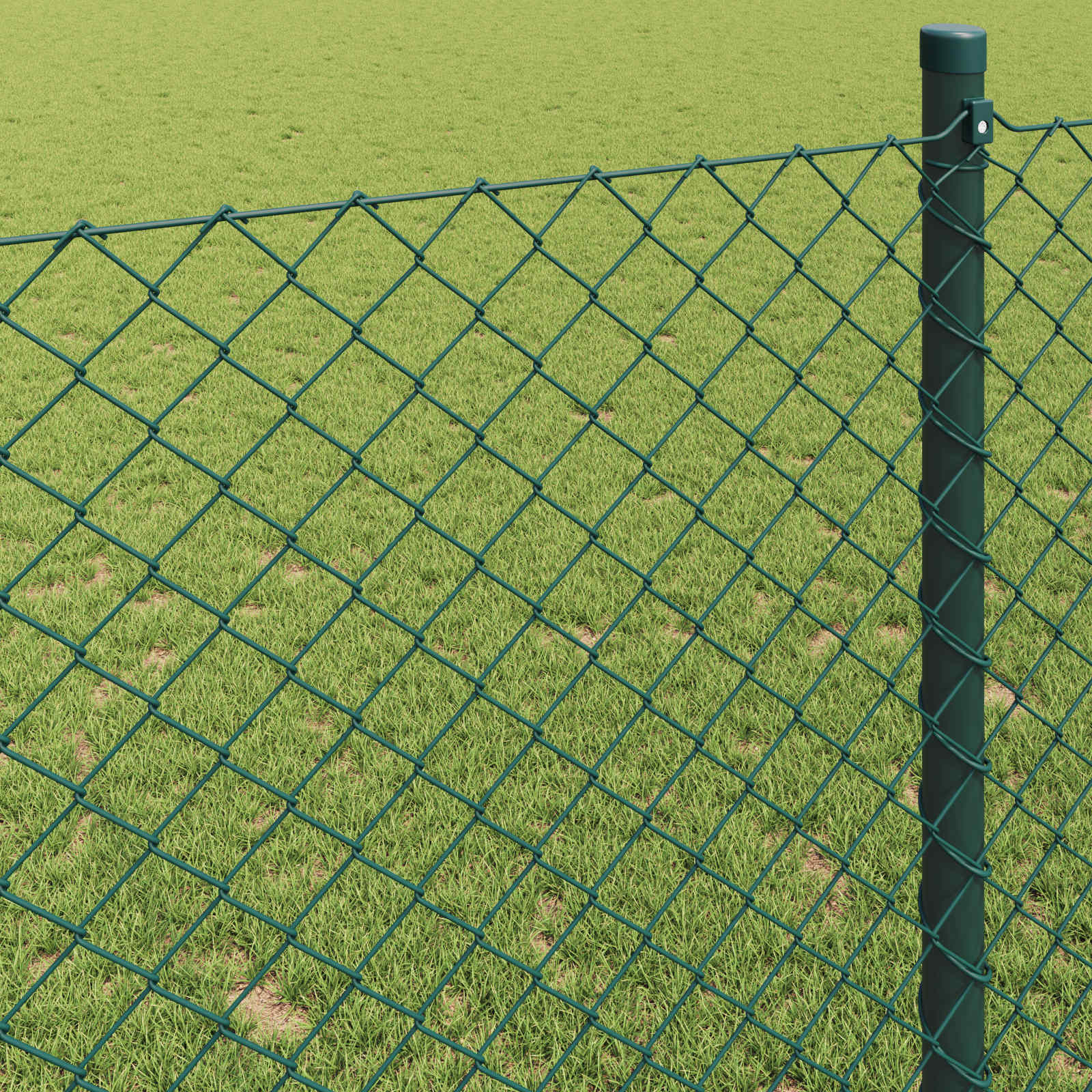 Maschendrahtzaun 10 x 0,8 m Stahl Grün