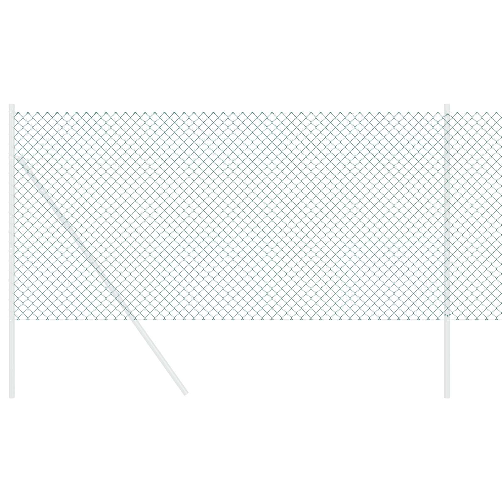 Maschendrahtzaun 10 x 0,8 m Stahl Grün