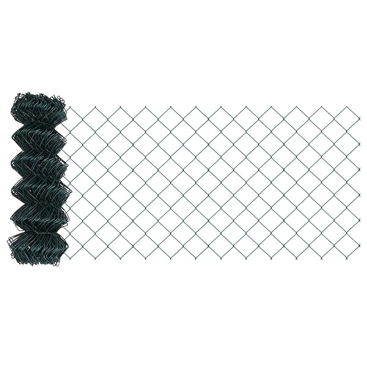 Maschendrahtzaun 25 x 0,4 m Stahl Grün