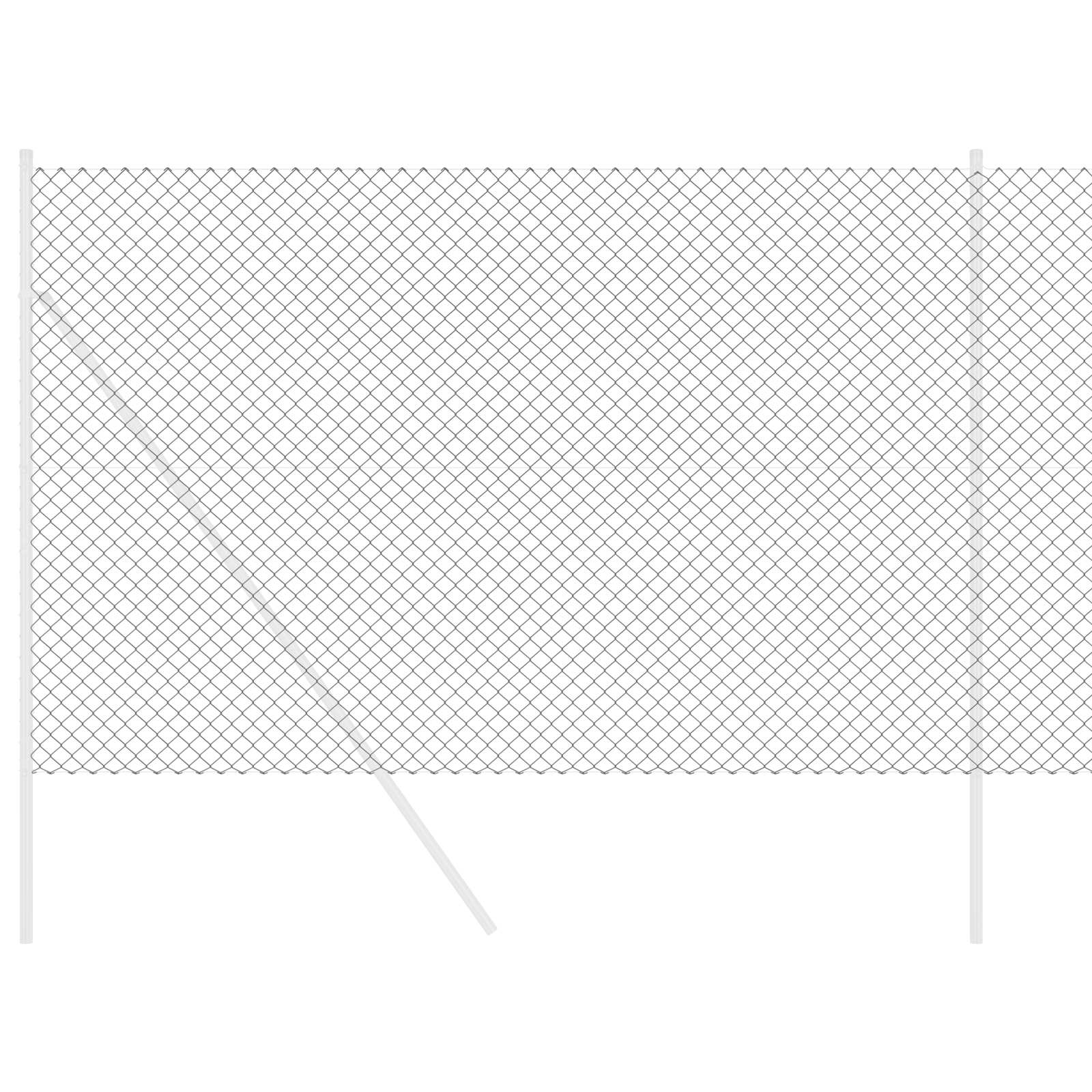 Kettenzaun 10 x 1,5 m Stahl Grau