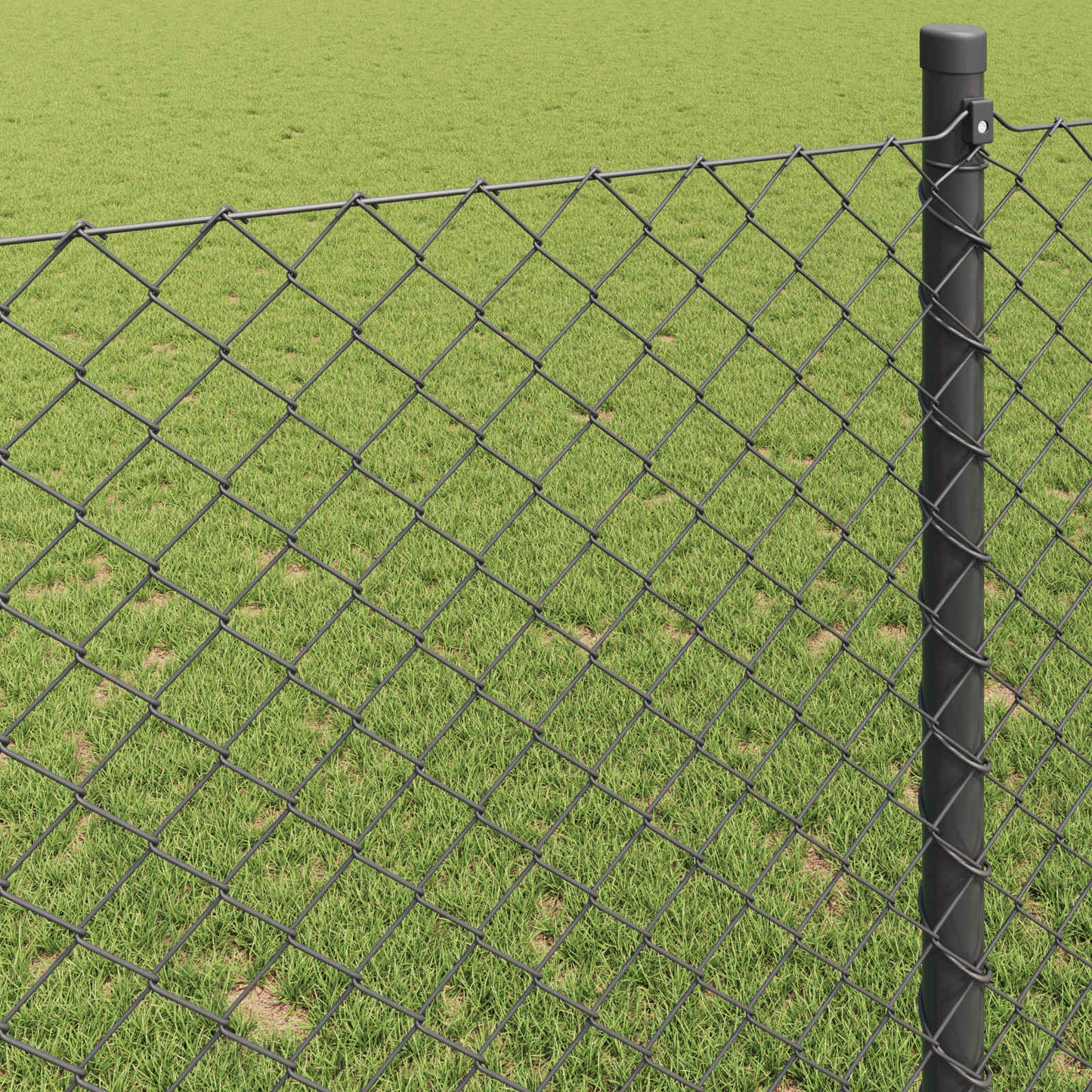 Kettenzaun 10 x 1,6 m Stahl Grau