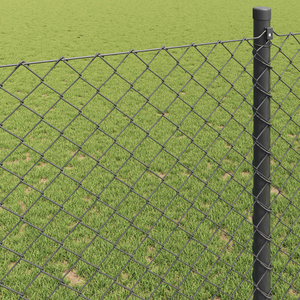 Kettenzaun 10 x 1,2 m Stahl Grau