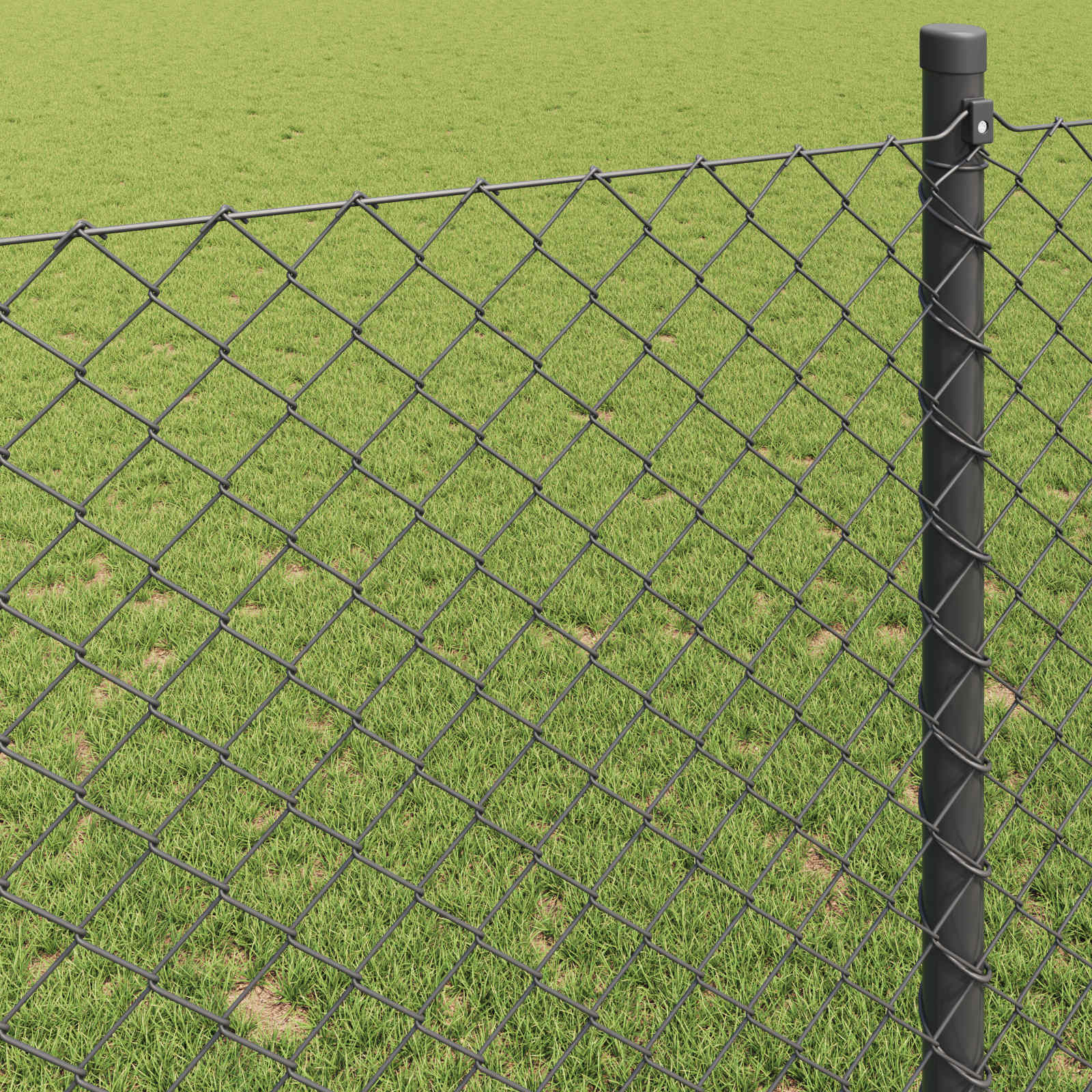 Kettenzaun 10 x 1,2 m Stahl Grau