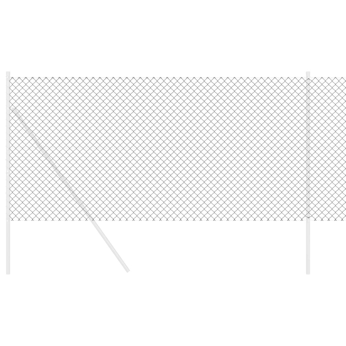 Kettenzaun 10 x 1,2 m Stahl Grau