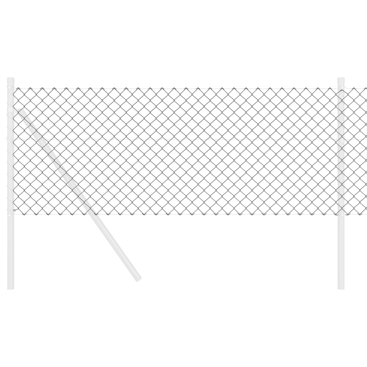 Kettenzaun 25 x 0,6 m Stahl Grau