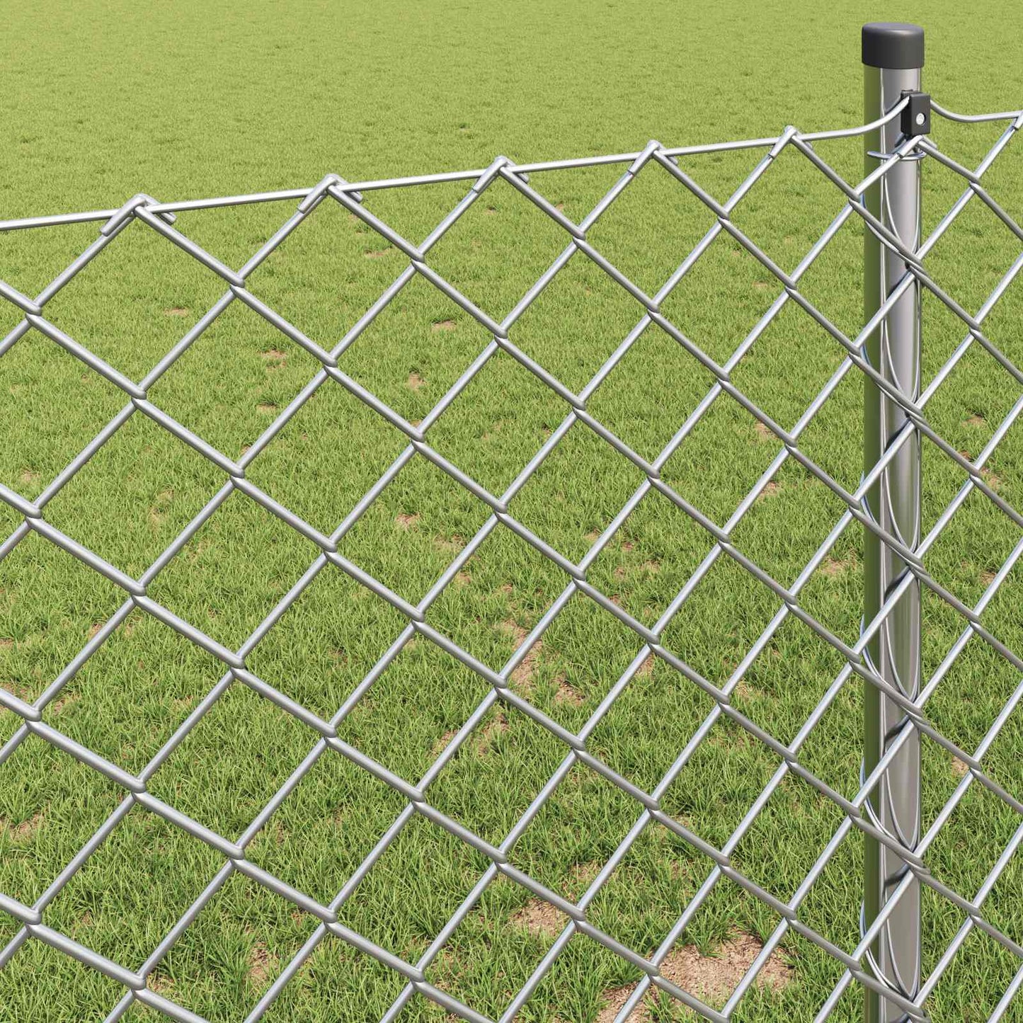 Kettenzaun 10 x 0,8 m Verzinkter Stahl Silber