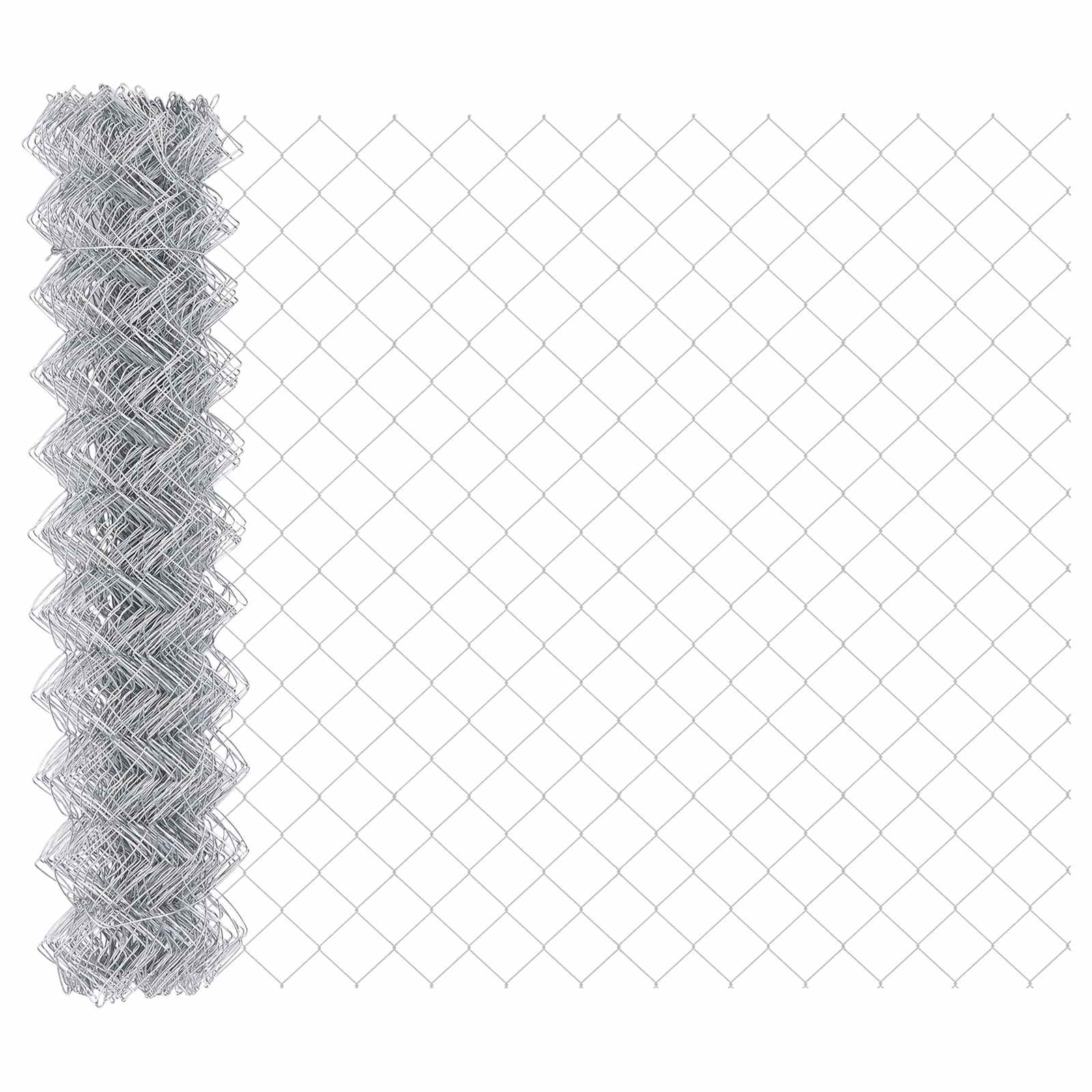 Kettenzaun 10 x 1,4 m Verzinkter Stahl Silber